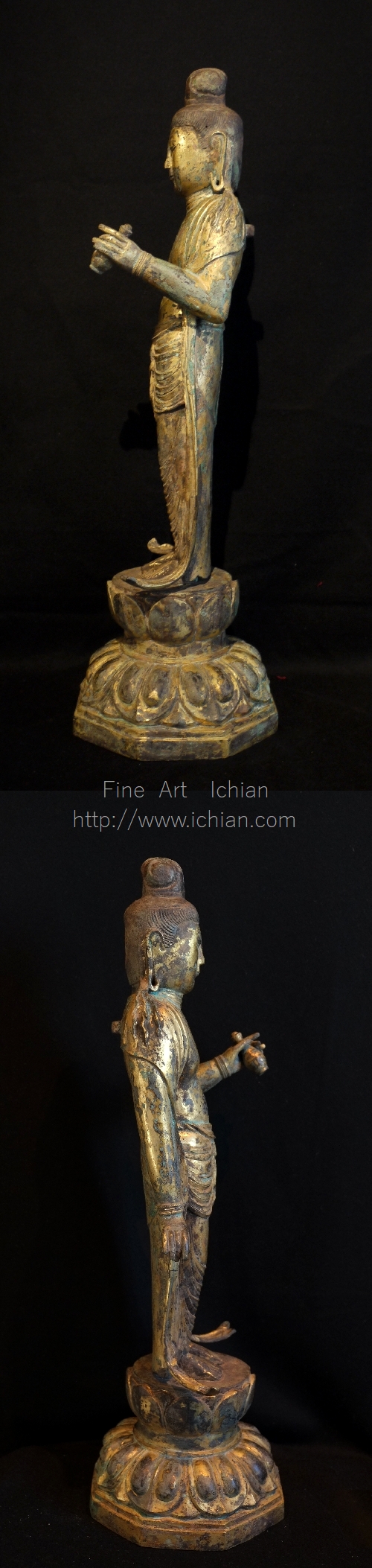 金銅菩薩立像 高さ61㎝ 統一新羅時代 大型金銅仏希少品 :: ichian